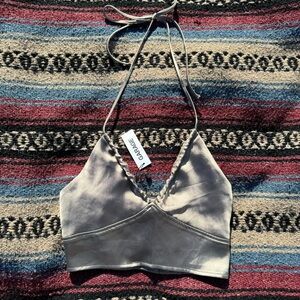 Garage Satin Halter Crop Top